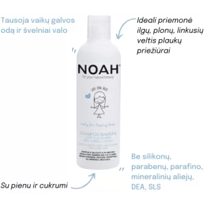 Vaikiškas šampūnas su pienu ir cukrumi ilgiems plaukams, 250 ml