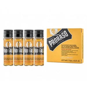 Karštas aliejus barzdos priežiūrai 'Wood & Spice', 4x17 ml Karštas aliejus barzdos priežiūrai 'Wood & Spice', 4x17 ml